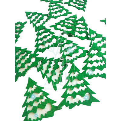 Набір декору з фетру "Засніжена ялинка", 6,5 см, 10 шт, Україна