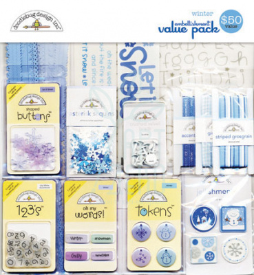 Набір для творчості Winter embellishment value pack, Doodlebug