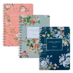 Блокнот Laura Ashley, спіраль, А5 (14,8х21 см), клітинка, 80 л., Axent