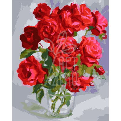 Набір для розпису за номерами "Букет троянд", 40х50 см, Santi