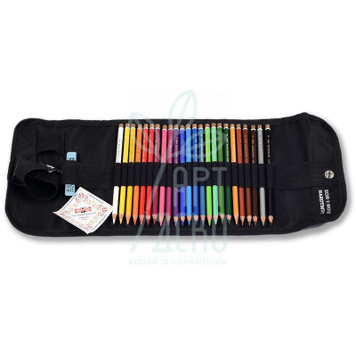 Набір олівців кольорових Polycolor, в тканинному пеналі, 24 шт+гумка, точилка, KOH-I-NOOR