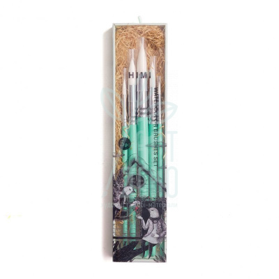 Набір пензлів Green Edition, Синтетика кругла (№12, 10, 9, 6, 5), 5 шт, HIMI