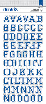 Лист наклейок - алфавіт Letterman/Blue, 60 шт., American Crafts