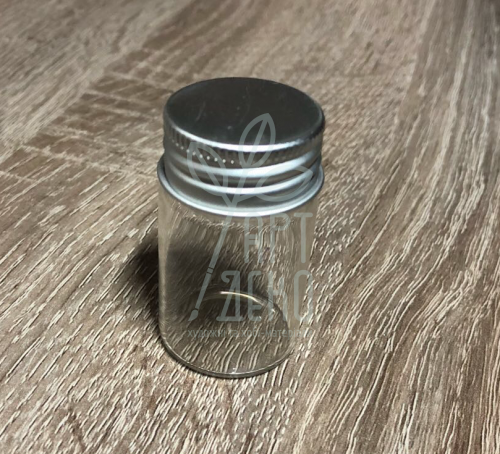Пляшечка скляна з металевою кришечкою, 22х40 мм, 10 мл