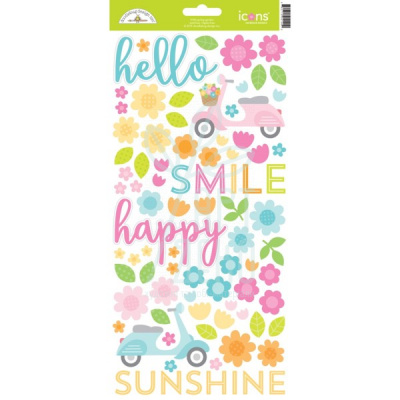 Лист наклейок Spring garden icons sticker, Doodlebug