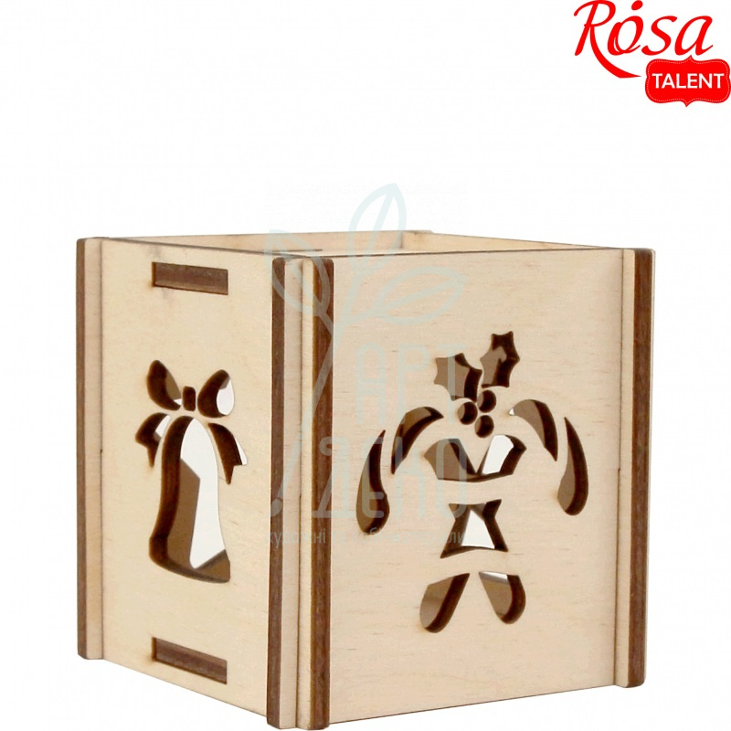 Підсвічник на ялинку "Святкові вогники" 3, фанера, 6х6х6 см, ROSA Talent