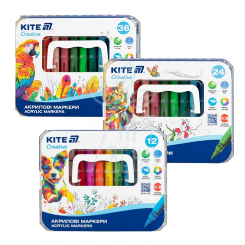 Набір маркерів акрилових з рідкими чорнилами Creative, Kite
