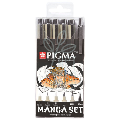 Набір лайнерів Manga Pigma Tool Set, 6 шт., Sakura