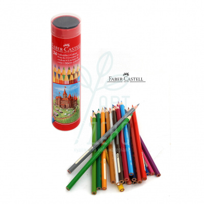 Набір олівців кольорових "Замок", перманентні, в металевому тубусі, Faber-Castell