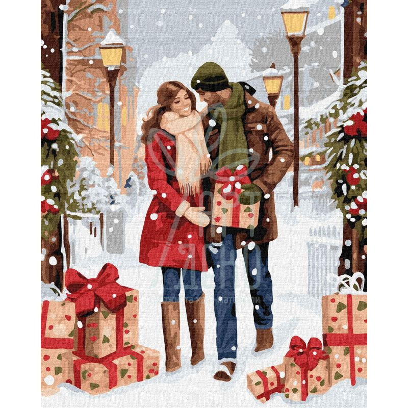 Набір для розпису за номерами "Обмін подарунками", 40х50 см, Ідейка
