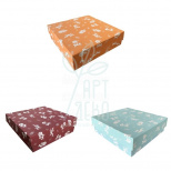 Коробка подарункова, гофрокартон "Лисички", 26х26х8,5 см, Україна