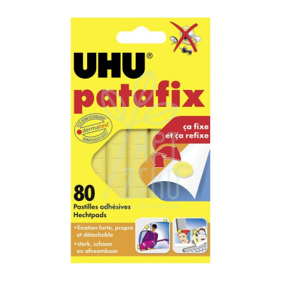 Клеючі подушечки Уху Patafix, жовті, 80 шт., UHU