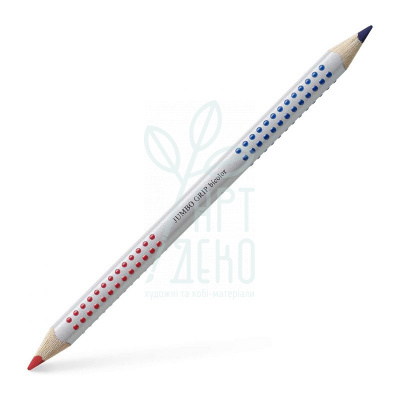 Олівець графітний GRIP Jumbo Bicolor, двосторонній, червоний/синій, Faber-Castell