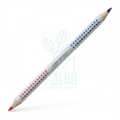 Олівець графітний GRIP Jumbo Bicolor, двосторонній, червоний/синій, Faber-Castell