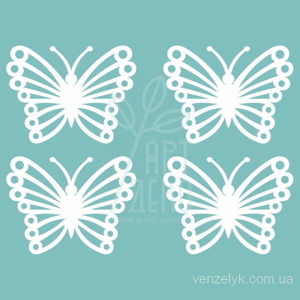 Набір чипбордів "Метелики 01", 4 шт., Вензелик
