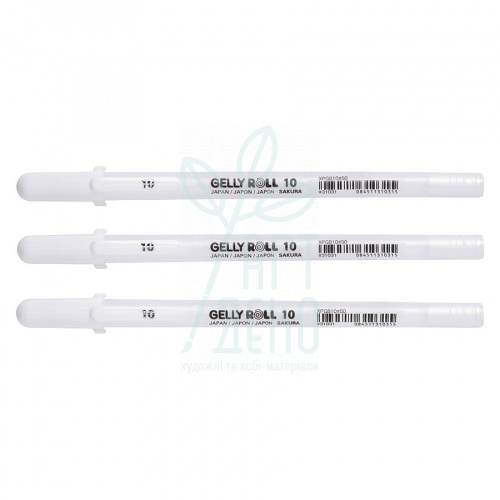Набір ручок гелевих Gelly Roll Basic 10 Bold White, 3 шт, Sakura