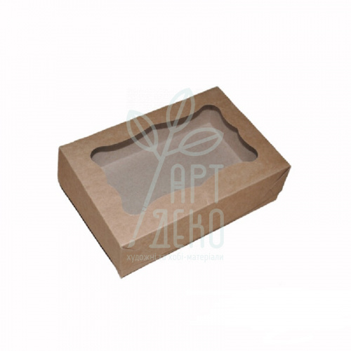 Коробка декоративна з віконцем, крафткартон, 25х17х8 см, Україна