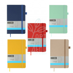 Книга записна Etalon, шкірзамінник, 12,5х19,5 см, крапка, 96 л, Buromax