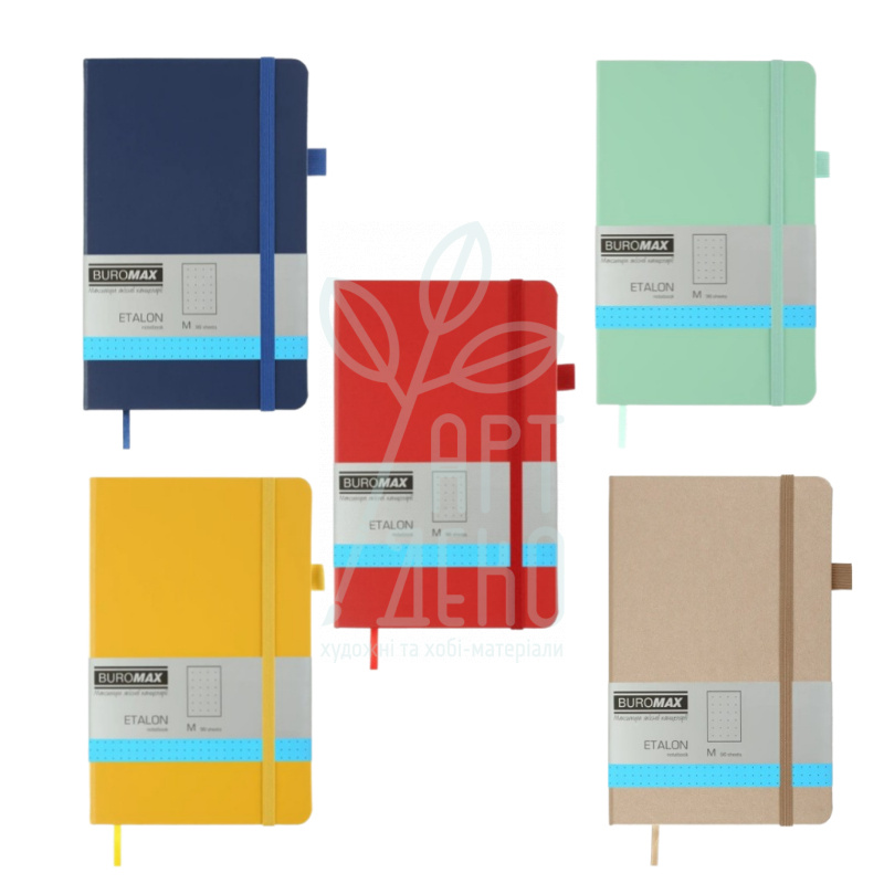 Книга записна Etalon, шкірзамінник, 12,5х19,5 см, крапка, 96 л, Buromax