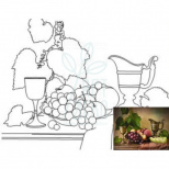 Полотно на картоні з контуром Натюрморт №3, 30х40 см, бавовна, акрил, ROSA Start