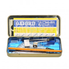 Готовальня Oxford, 12 предметів, в металевій коробці, Китай