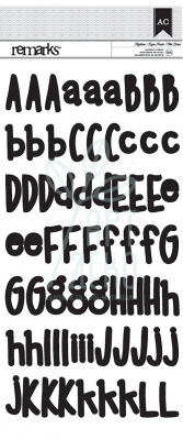 Лист наклейок - алфавіт Highline/Black, 184 шт., American Crafts