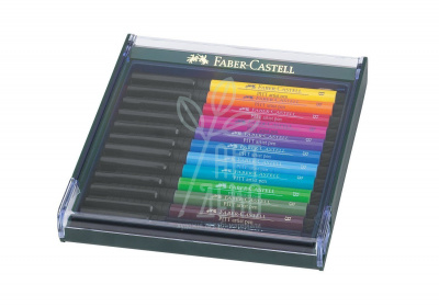 Набір пензлів-ручок PITT Artist Pen Brush, Основні кольори, 12 шт, Faber-Castell