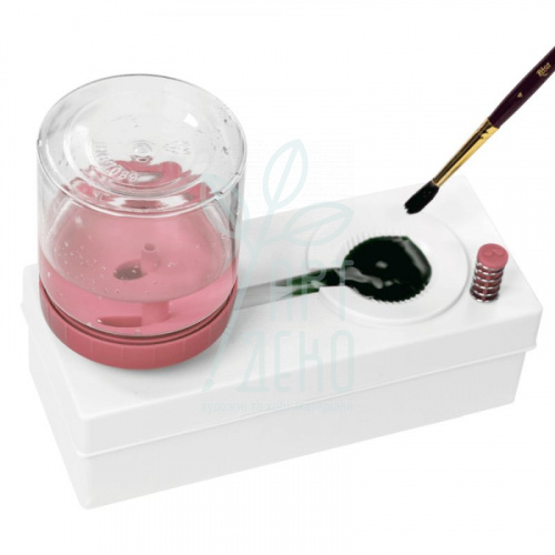 Пензлемийка пластикова з системою зливу, рожева, D.K.Art & Craft