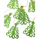 Набір декору з фетру "Ялинка", зелена, 8х7 см, 6 шт, Україна