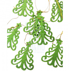 Набір декору з фетру "Ялинка", зелена, 8х7 см, 6 шт, Україна