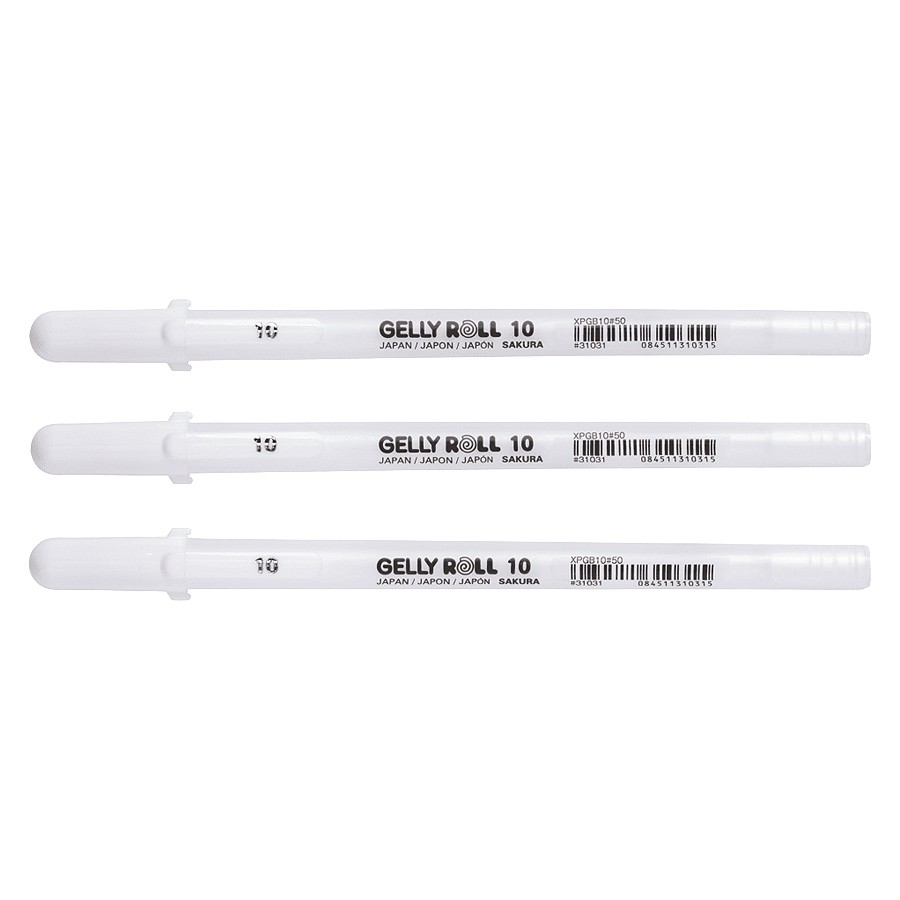 Набір ручок гелевих Gelly Roll Basic 10 Bold White, 3 шт, Sakura