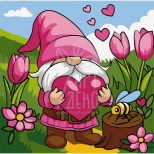 Набір для розпису за номерами "Милий гномик" , 30х30 см, Ідейка