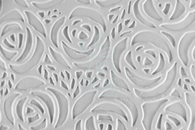 Папір текстурований, тиснений "Троянди великі", білий, 11х15 см, Україна