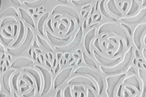 Папір текстурований, тиснений "Троянди великі", білий, 11х15 см, Україна