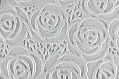 Папір текстурований, тиснений "Троянди великі", білий, 11х15 см, Україна