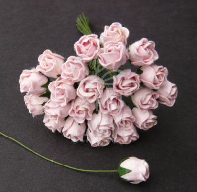 Квіти паперові Бутон шипшини, світло-рожеві, 0,8 см, 10 шт., Тайланд