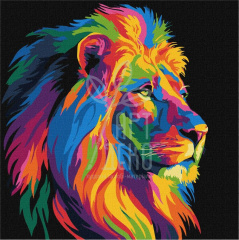 Набір для розпису за номерами "Яскравий лев", 30х30 см, Ідейка