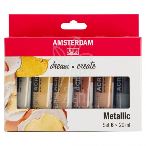 Набір акрилових фарб AMSTERDAM METALLIC, 6х20 мл, Royal Talens