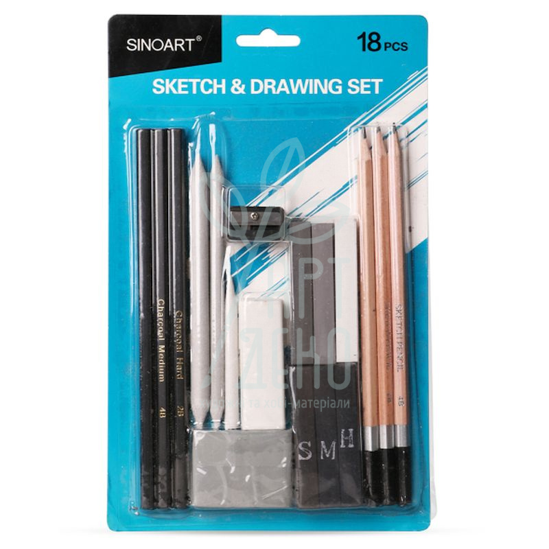 Набір інструментів для рисунку Sketch&Drawing Set, 18 шт, Sinoart