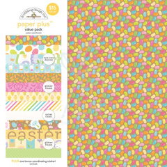 Набір паперу 30x30 см Easter paper plus pack 8 листів + наклейки, Doodlebug