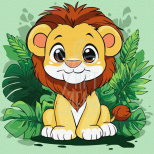 Набір для розпису за номерами "Веселе левеня", 30х30 см, Ідейка