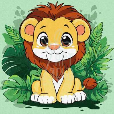 Набір для розпису за номерами "Веселе левеня", 30х30 см, Ідейка