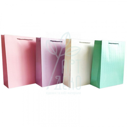 Пакет подарунковий, пастель, 30х43х12 см 