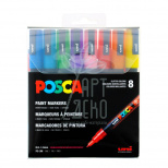 Набір маркерів акрилових Posca Glitter Color, 0,9-1,3 мм, 8 шт, Uni