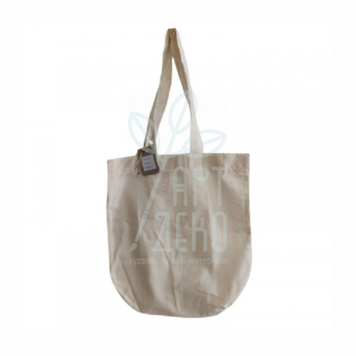 Еко-сумка з дном, бязь сирова, 38х42 см, 210 г/м2, ручки 60 см, Україна