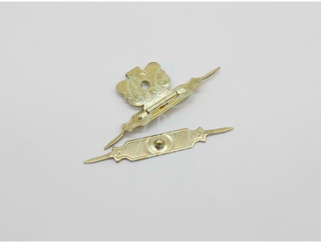 Замок для шкатулки, самозабивний, золото, 31х21 мм, Китай