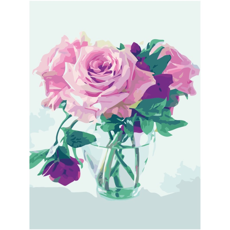 Полотно на картоні з контуром Натюрморт №35, 30х40 см, бавовна, акрил, ROSA Start