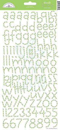 Лист наліпок "Алфавіт" Doodle Twine Alphabet, Doodlebug