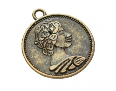 Підвіска металева "Старовинна монета", антична бронза, 23х20 мм, ScrapBerry's
