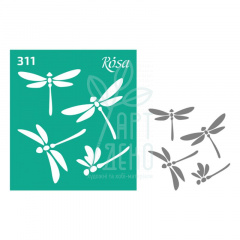 Трафарет багаторазовий самоклеючий, №311, серія "Комахи", 9х10 см, ROSA Talent